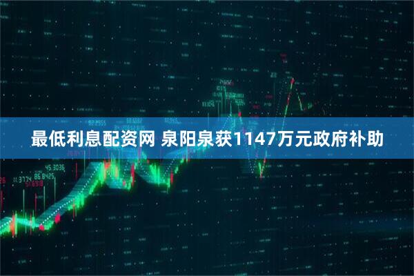 最低利息配资网 泉阳泉获1147万元政府补助